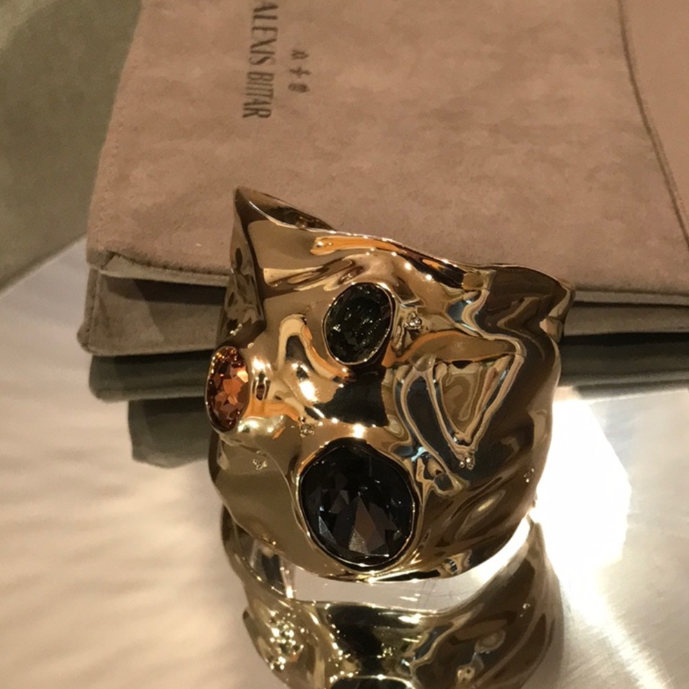 Alexis Bittar, Triple Stone Crumpled Cuff Bracelet, NWT